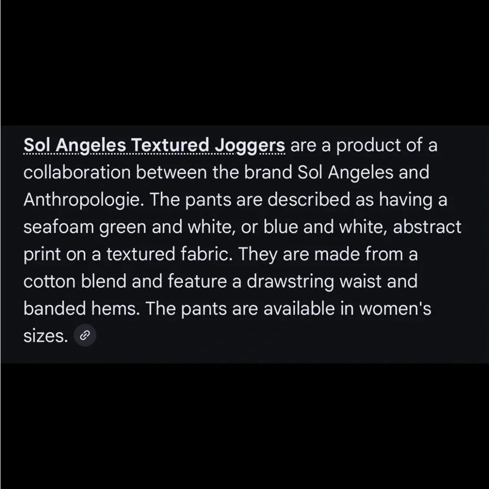 ANTHROPOLOGIE + SOL ANGELES Joggers Womens Medium Heathered Aqua Textured Pants
